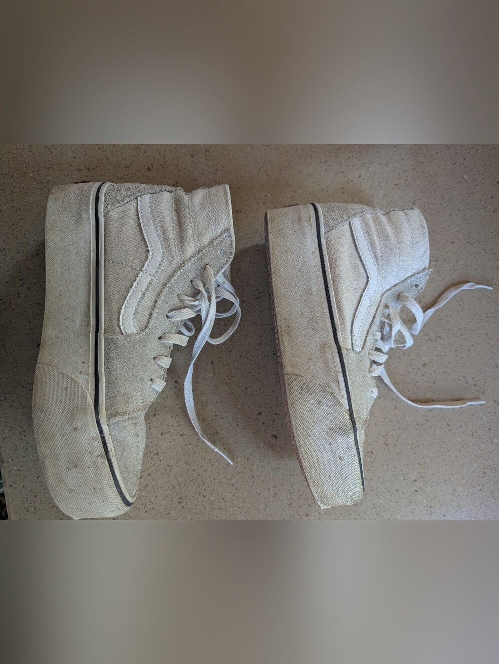Men's High-Top Canvas Skate Shoes in Off-White Women's 8 Men's 6